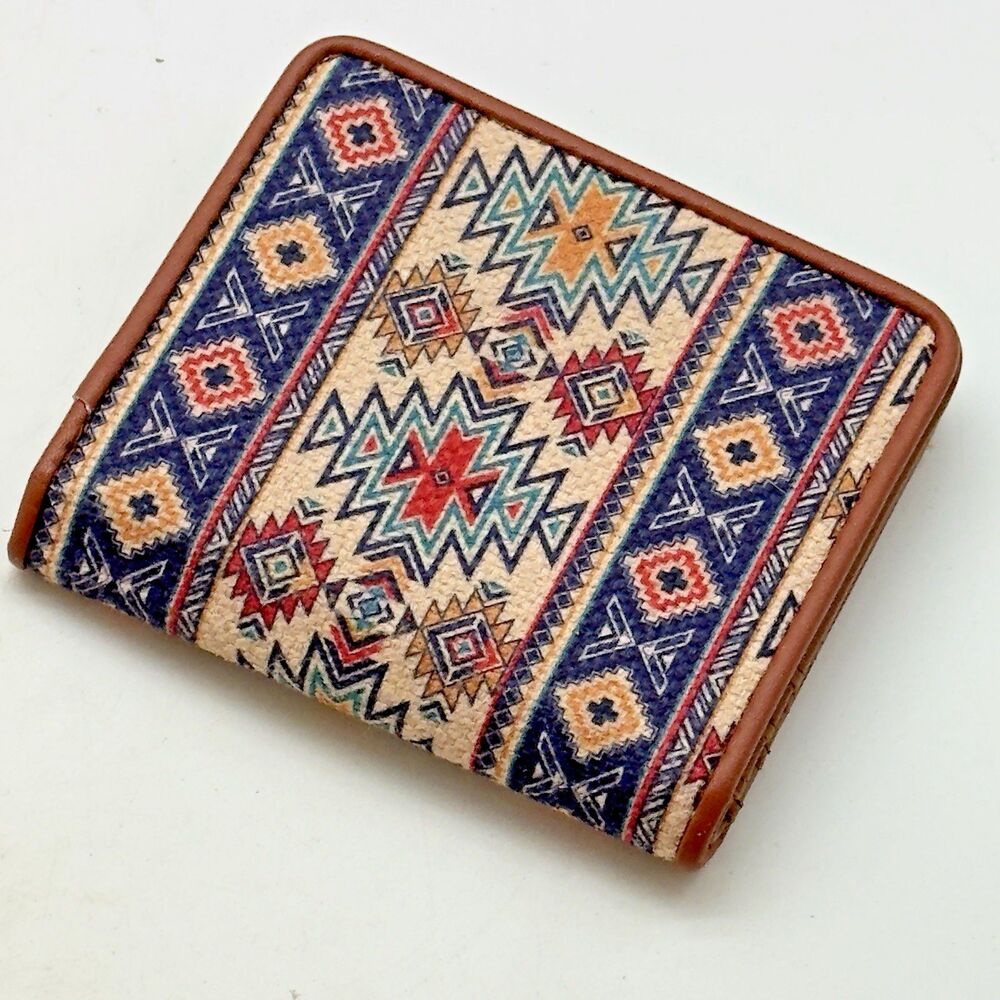 Guang Tong Southwestern Tapestry Wallet Faux Leather Snap ID Card Cash Organizer - Picture 3 of 7